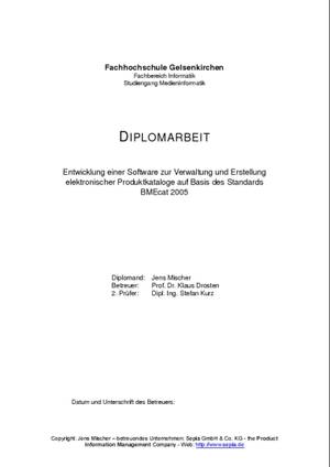 DIPLOMARBEIT elektronische Produktkataloge auf Basis des Standards BMEcat 2005